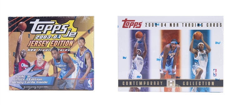 2003/04 Topps "Contemporary Collection" and 2003/04 Topps "Jersey Edition" Unopened Hobby Boxes Pair (2 Different) – Containing a Total of 16 Packs